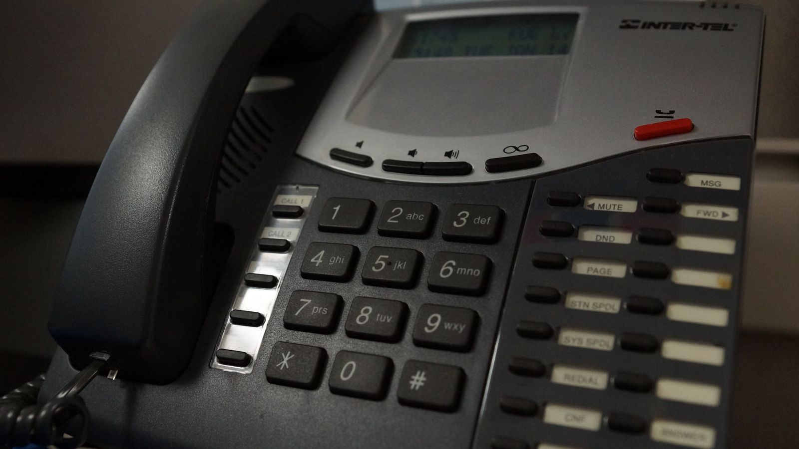 Business desk phone with a digital display